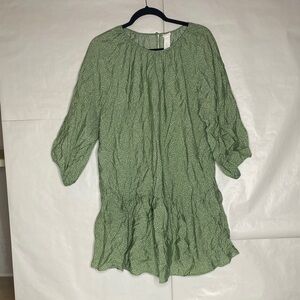 H&M Green Floral Peasant Dress